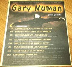 Gary Numan 2001 Pure Tour Poster